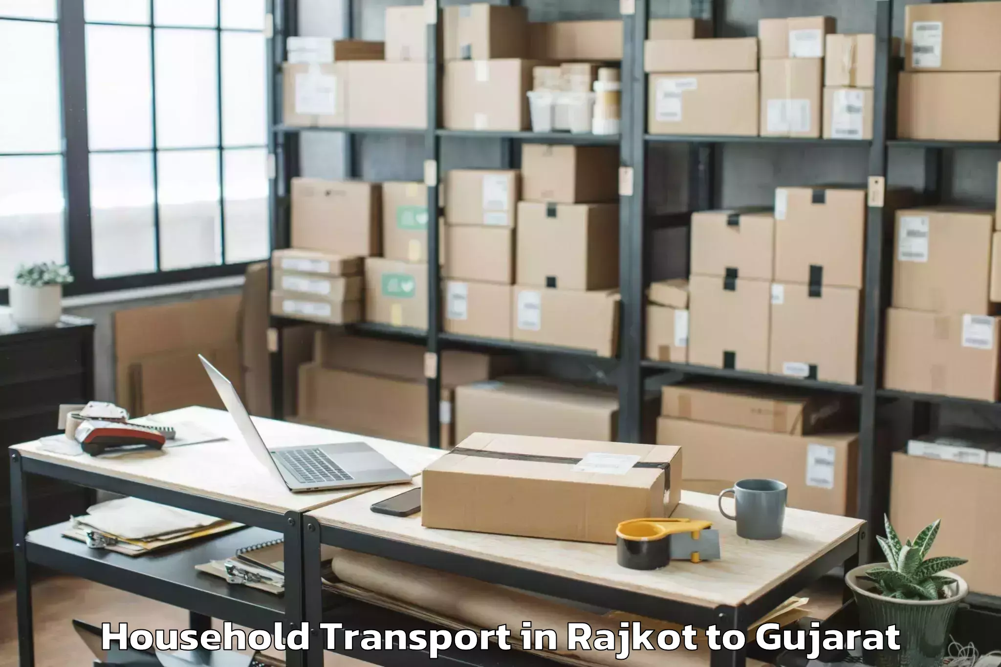 Easy Rajkot to Dungra Household Transport Booking